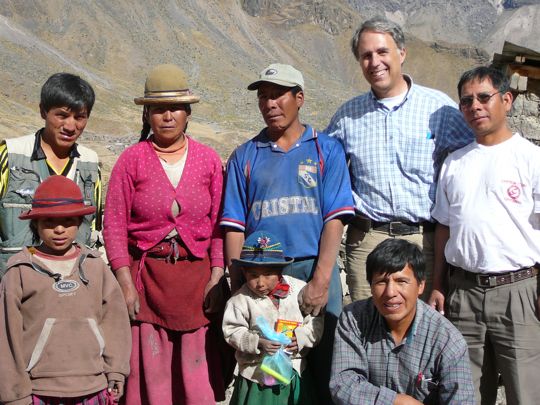 Missionaries visiting some local people along the way